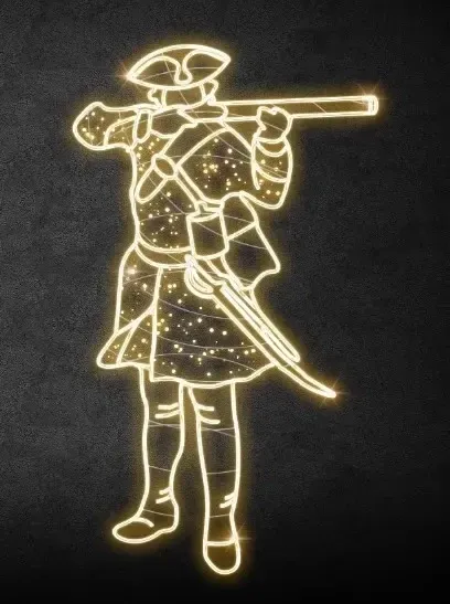 Easy Fix 2D LED svetelný vojak, 115 × 200 cm, teplá biela, stojaci, 3D tlač