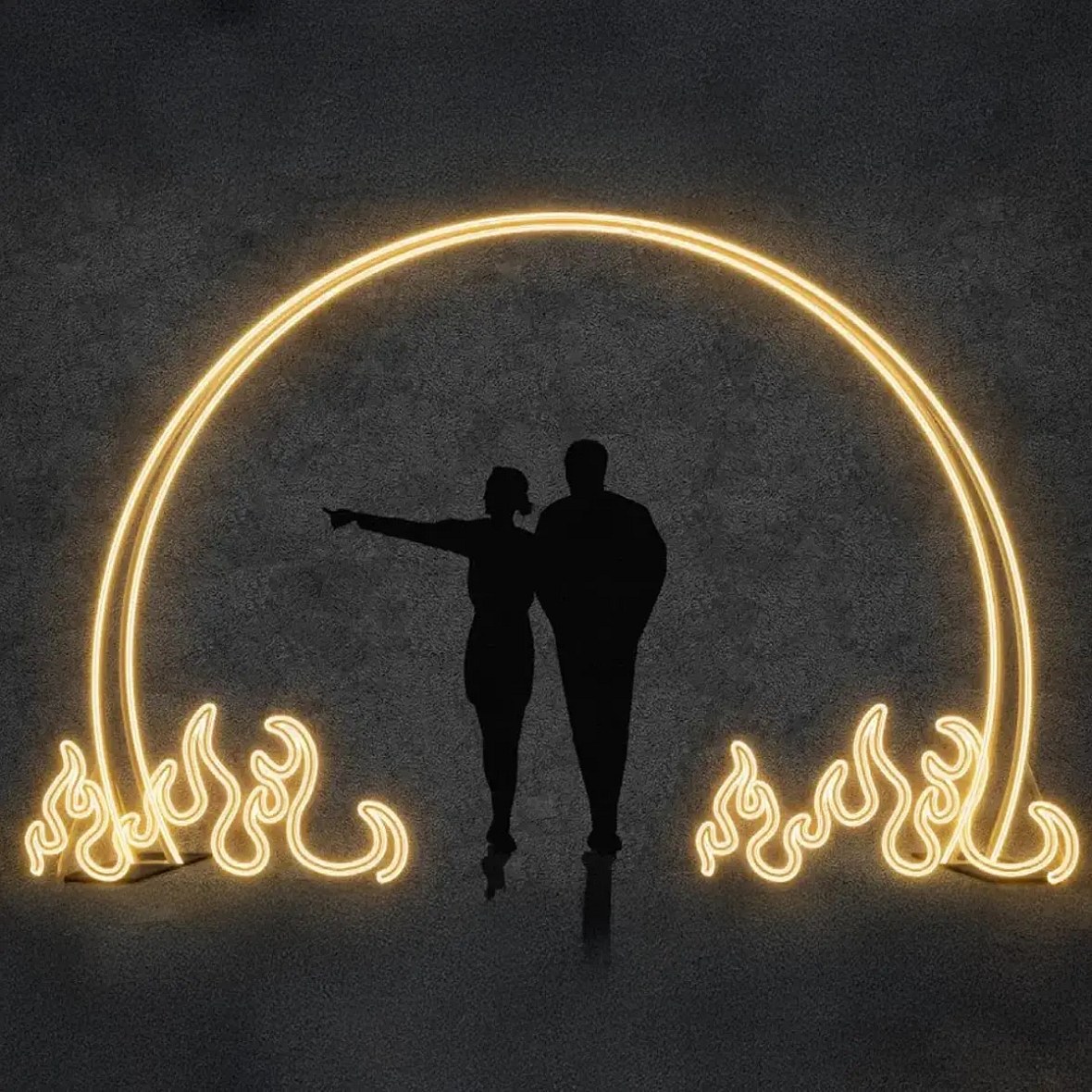 Svetlo Eco Fix 2D LED Flame Gate Light, stojace, 497 × 315 cm, teplá biela, hliník