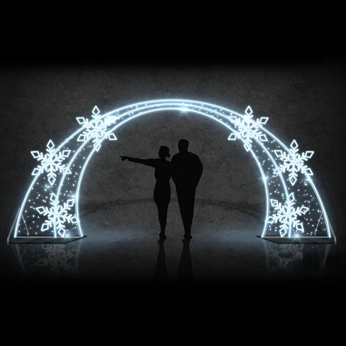 Easy Fix 2D LED svetelná brána 6 lamiel DZ107, stojaca, 560 × 245 cm, ľadovo biela, hliník