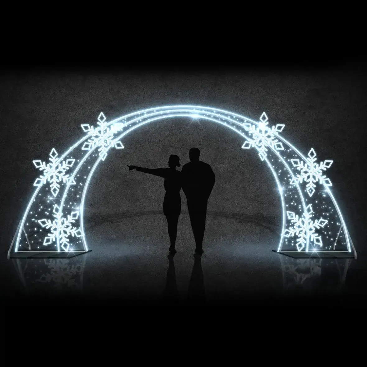 Easy Fix 2D LED svetelná brána 6 lamiel DZ107, stojaca, 560 × 245 cm, ľadovo biela, hliník