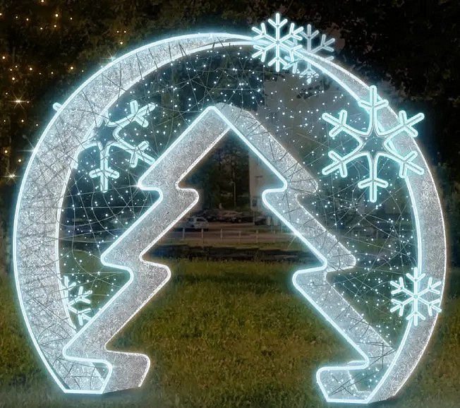 Fotopoint Eco Fix 2D LED, 275 cm, studená biela s bleskom, hliník