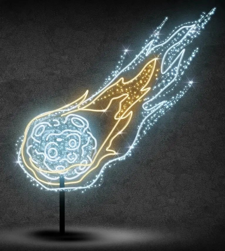 Eco Fix 2D LED meteorické svetlo, 300 × 300 × 60 cm, ľadová a teplá biela, stojace, 3D tlač, hliník