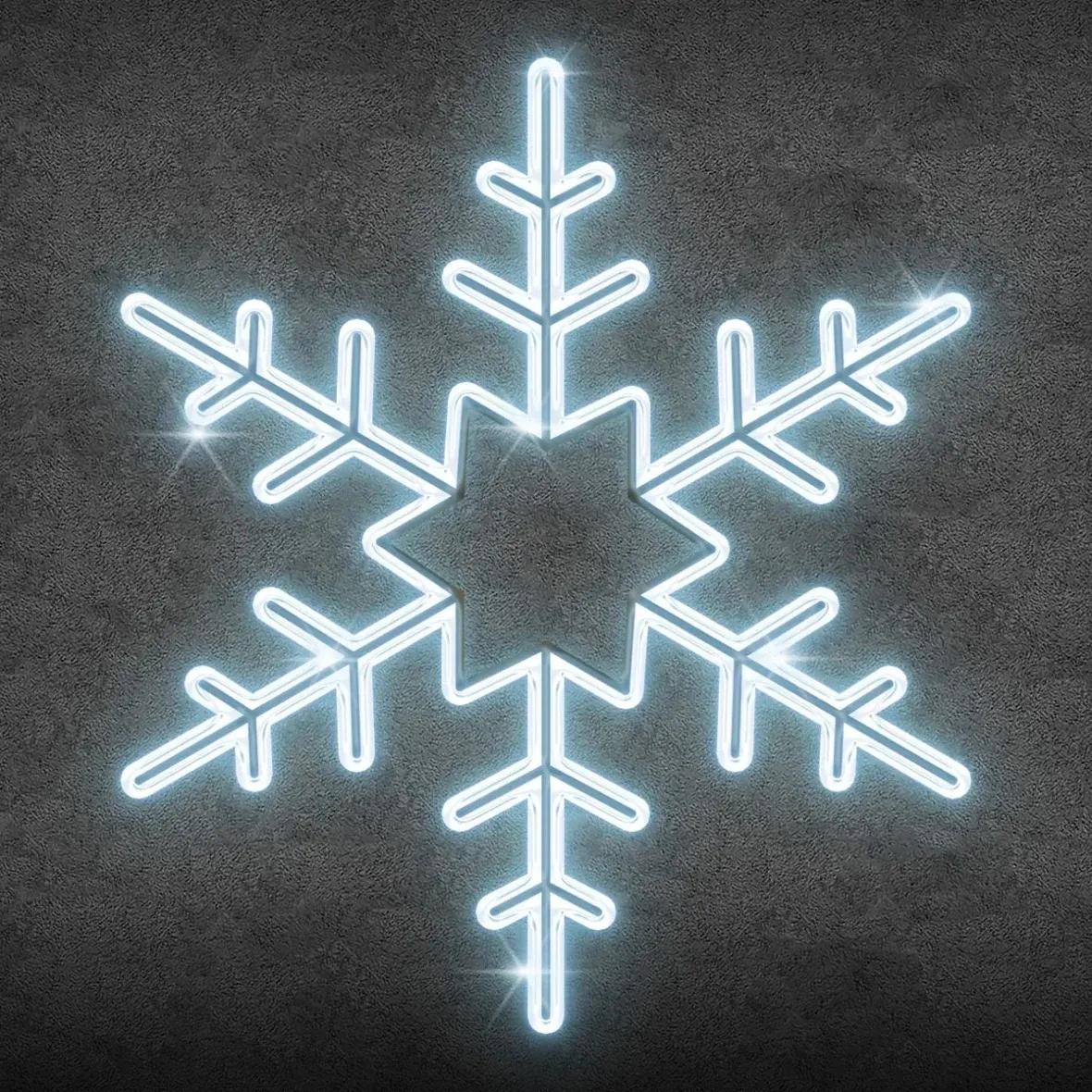 Easy Fix 2D LED svetlo s hviezdou Ø 100 cm, ľadovo biele, súprava verejného osvetlenia, hliník
