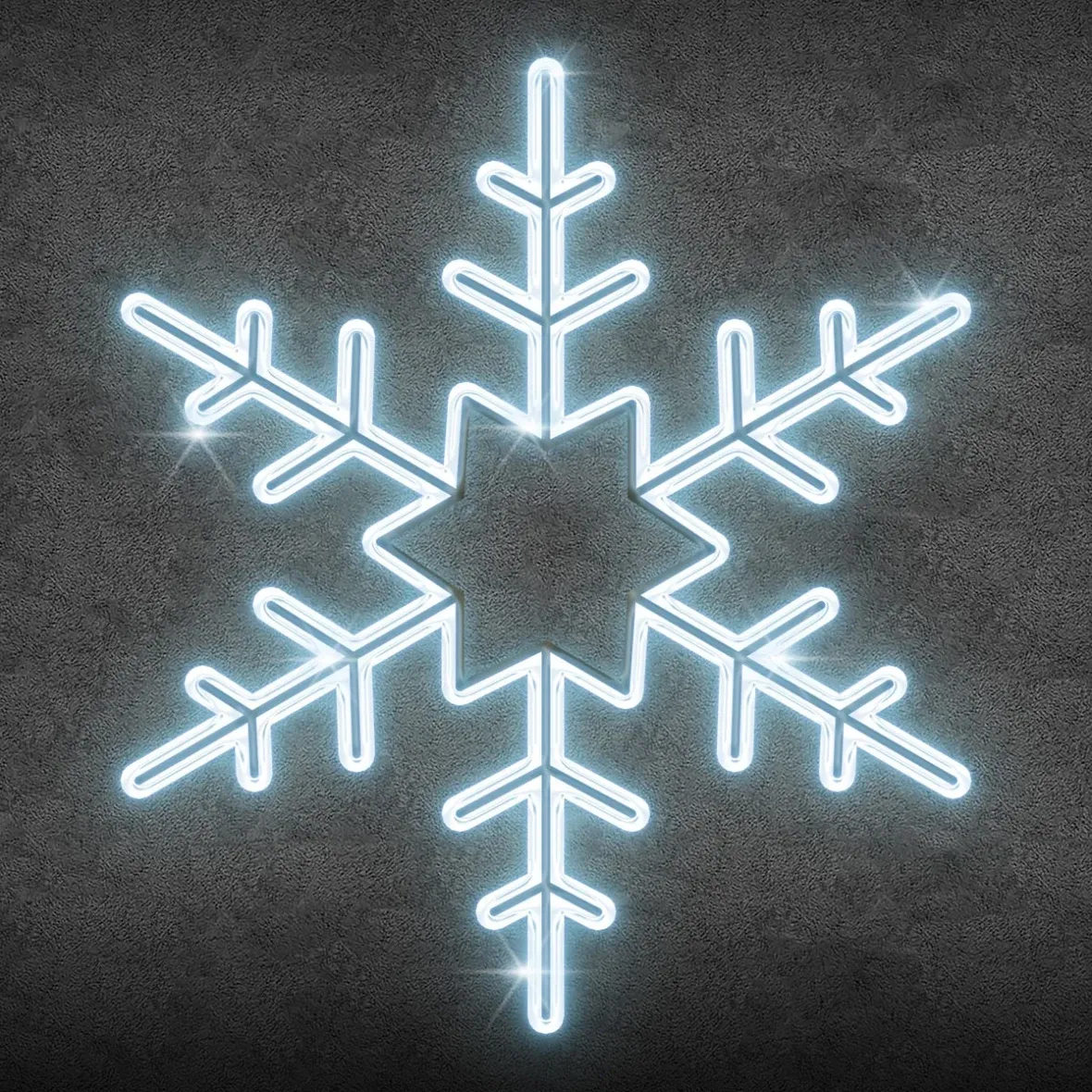 Easy Fix 2D LED hviezdicový plavák Ø 80 cm, ľadovo biely, sada verejného osvetlenia, hliník