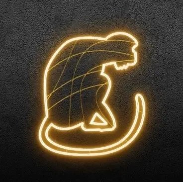 Eco Fix 2D LED svetelná opica, sediaca na boku, závesná, 86 × 73 × 4 cm, teplá biela, 3D tlač, zlatá
