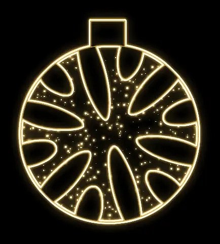 Easy Fix 2D LED svetelný ornament II. so snehovou vločkou, závesný, 146 × 167 × 5 cm, teplá biela s bleskom, 3D tlač