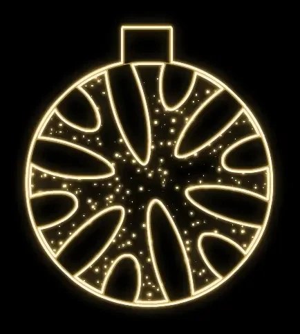 Easy Fix 2D LED svetelný ornament II. so snehovou vločkou, závesný, 146 × 167 × 5 cm, teplá biela s bleskom, 3D tlač