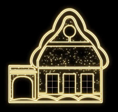 Svetelná dedina Eco Fix 2D LED, 230 × 230 cm, teplá biela, stojaca, hliník