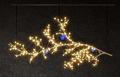 Svetelná vetva Eco Fix 2D LED, 182 × 97 × 10 cm, teplá biela, závesná, 3D tlač