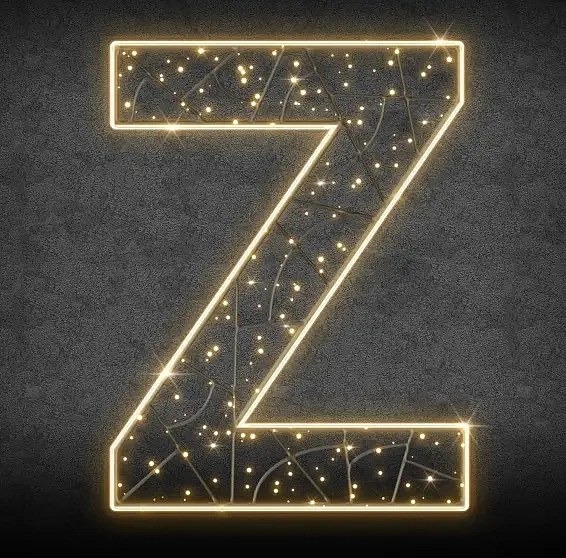 Eco Fix 2D LED svetlo písmeno Z, 97 × 123 × 3 cm, teplá biela, závesné, 3D tlač