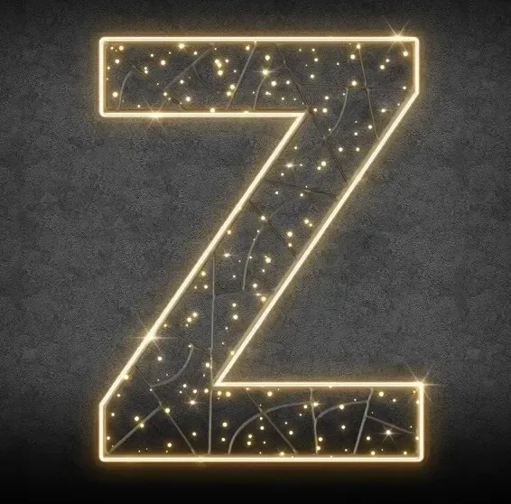 Eco Fix 2D LED svetlo písmeno Z, 97 × 123 × 3 cm, teplá biela, závesné, 3D tlač