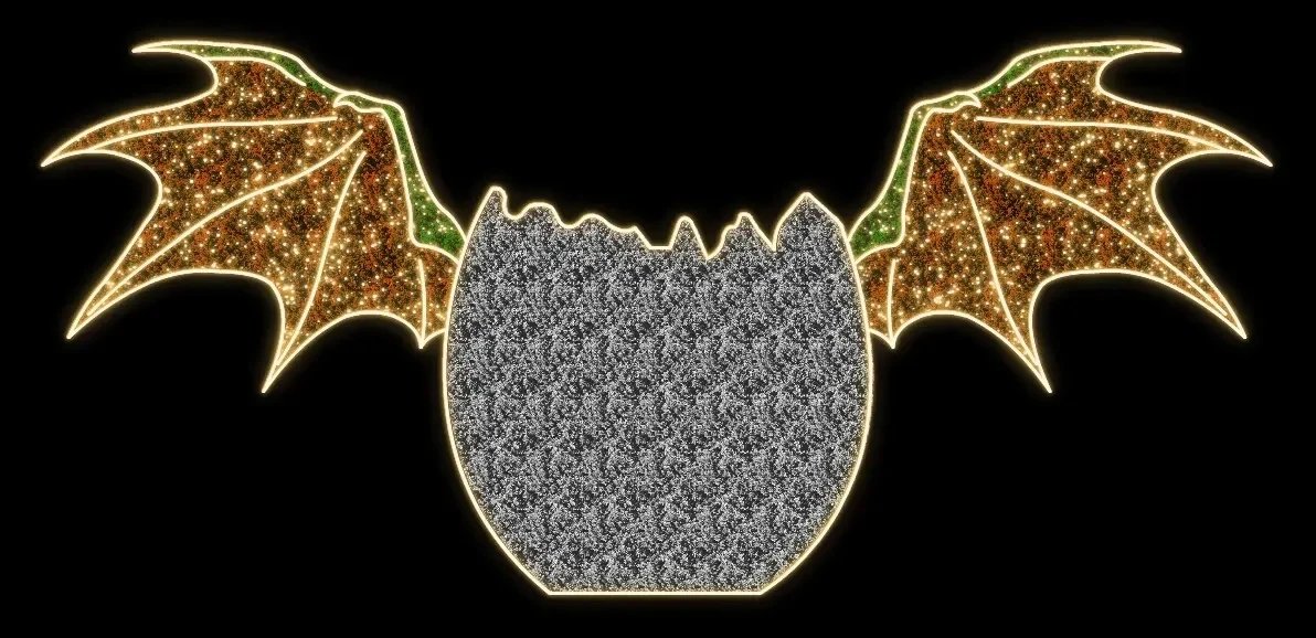 Eco Fix 2D LED Light Egg, 320 × 145 cm, teplá biela, stojace, 3D tlač, hliník