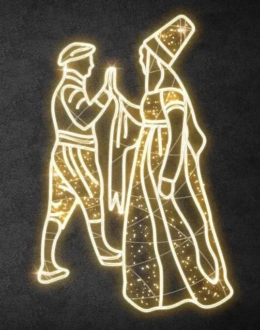 Eco Fix 2D LED svetelné tanečnice II, 138 × 213 × 60 cm, teplá biela, stojace, 3D tlač