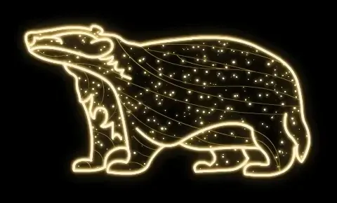 Easy Fix 2D LED svetlo jazvec, 186 × 102 × 70 cm, teplá biela, stojace, 3D tlač, hliník