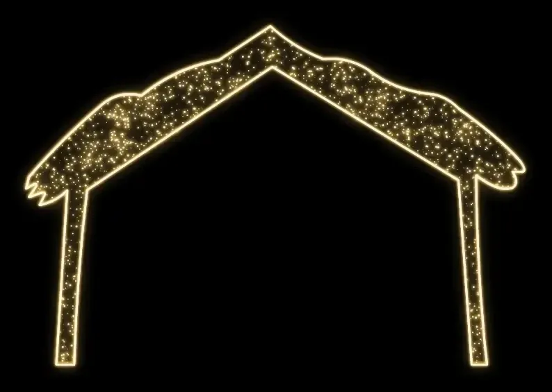 Eco Fix 2D LED svetelný motív stabilný, 270 × 185 cm, teplá biela, stojaci, hliník