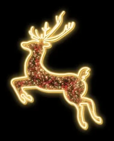 Easy Fix 2D LED svetlo pre jeleňa, závesné, 285 × 375 × 3 cm, teplá biela, hliník, červený koberec