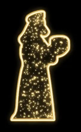 Svetelný motív Easy Fix 2D LED, King I, 105 × 185 × 50 cm, teplá biela, stojaci