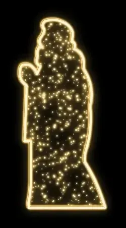 Svetelný motív Easy Fix 2D LED, King III, 80 × 190 × 50 cm, teplá biela, stojaci