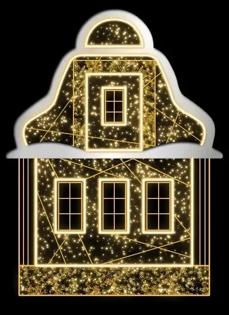 Eco Fix 2D LED svetelný motív, zem, 165 × 220 cm, teplá biela, stojaci, hliník