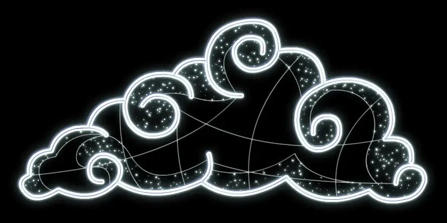 Eco Fix 2D LED svetelný obláčik, 210 × 95 cm, ľadovo biely, závesný, 3D tlač, hliník