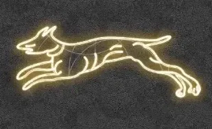 Easy Fix 2D LED Light Dog I, biely, 55 × 150 cm, teplá biela, stojaci, 3D tlač, hliník