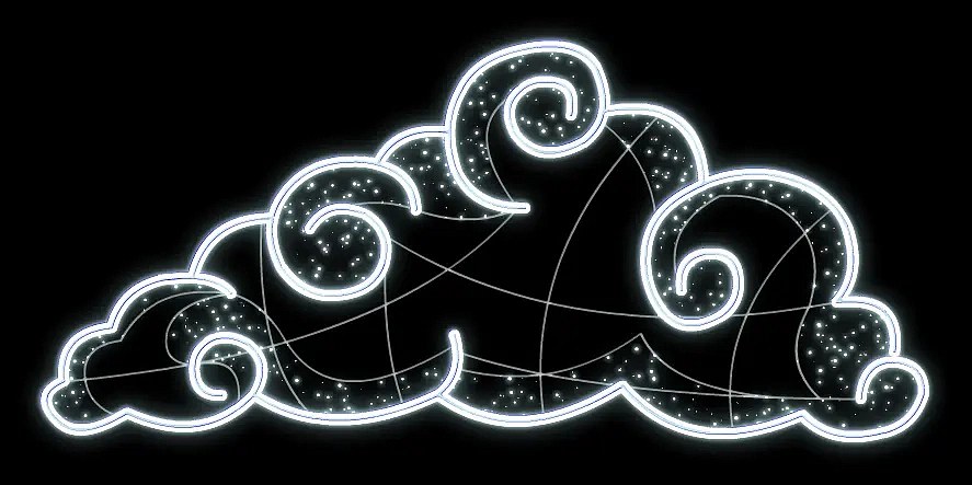 2D LED svetelný obláčik, stojaci, 217 × 100 × 60 cm, ľadovo biely, hliník