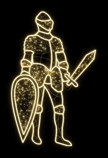 Easy Fix 2D LED Light Knight II, 145 × 230 × 60 cm, teplá biela, stojaci, 3D tlač