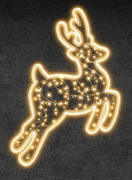 Eco Fix 2D LED svetelný sob, v skoku, závesný, 100 × 105 × 5 cm, teplá biela, 3D tlač, zlatá
