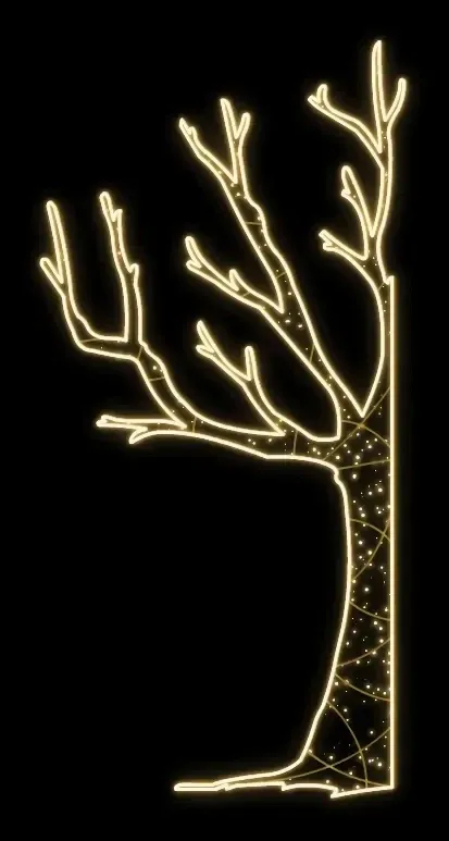 Easy Fix 2D LED svetlo na stromček, ľavé, 120 × 245 × 60 cm, teplá biela, stojace, 3D tlač