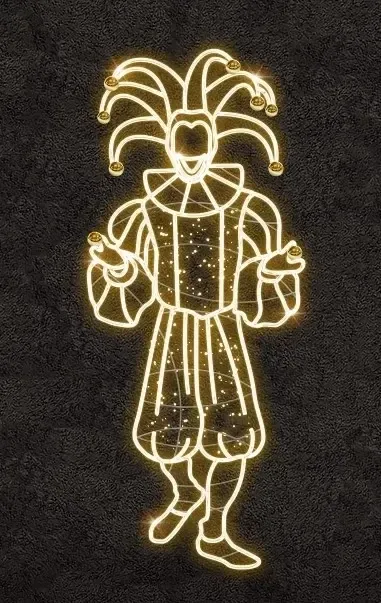 Easy Fix 2D LED svetelný klaun, 210 × 90 cm, teplá biela, stojaci, 3D tlač