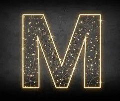 2D LED svetlo písmeno M, 120 × 120 cm, teplá biela, 36 V, 13 W, 5 kg, 1 diel