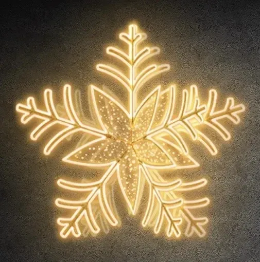 Eco Fix 3D LED svetelná vločka 300 × 320 × 320 cm, teplá biela, hliník