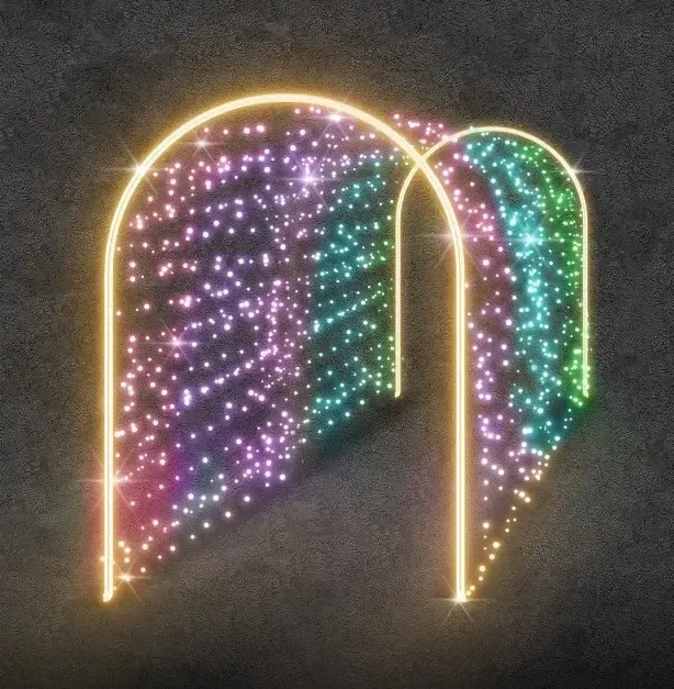 3D LED svetelný tunel Twinkly 140 × 220 × 200 cm, 24 V, 26 kg, 2 diely