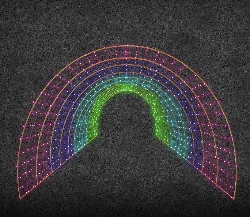 Twinkly 3D LED svetelný tunel RGB 340 × 220 × 200 cm