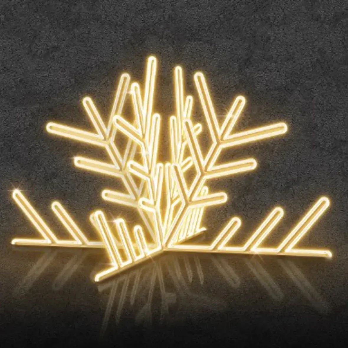 3D LED svetlo s polovičnou vločkou Easy Fix, 300 × 155 × 300 cm, teplá biela, hliník