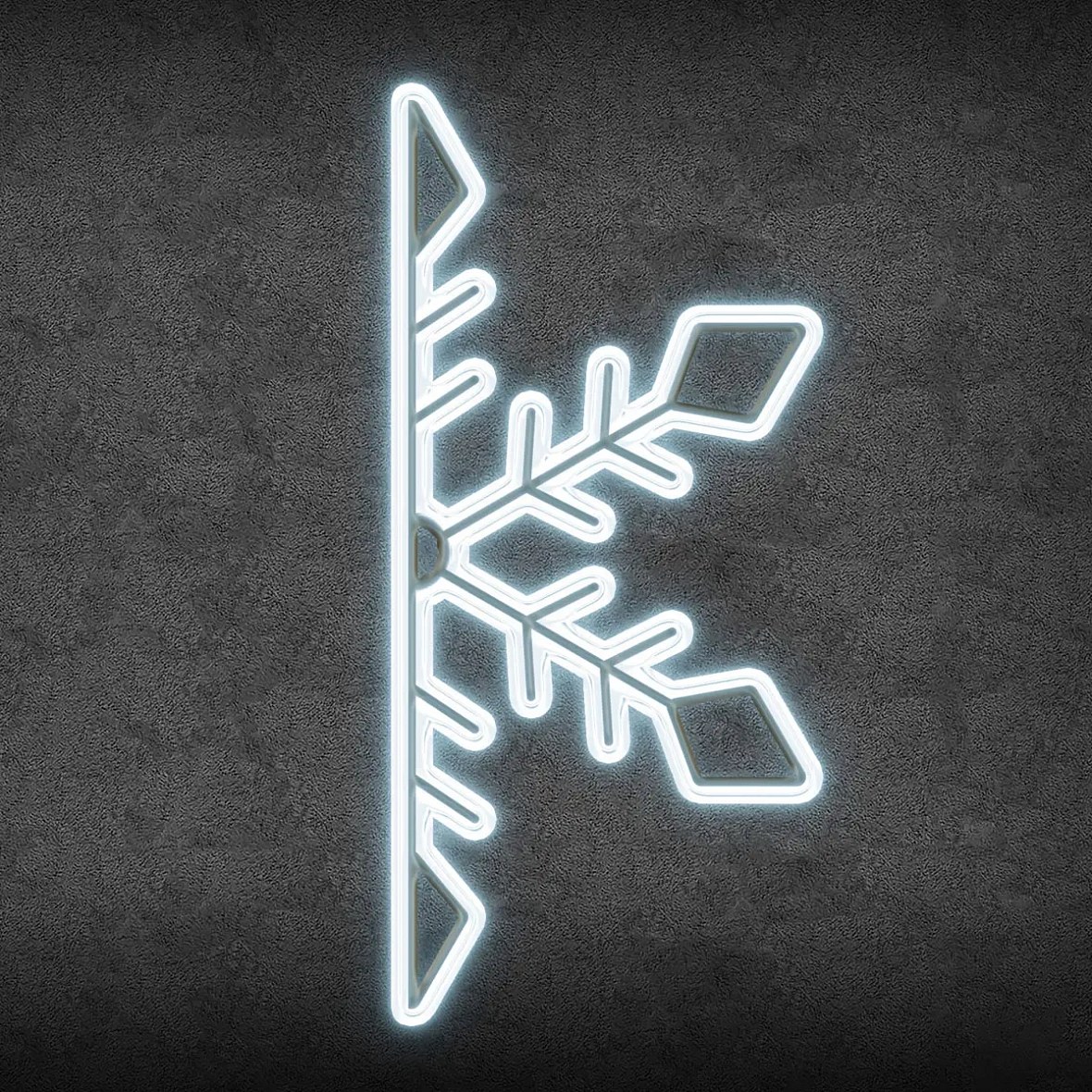 2D LED Half Flake III, závesná, 70 × 150 cm, ľadovo biela, hliník