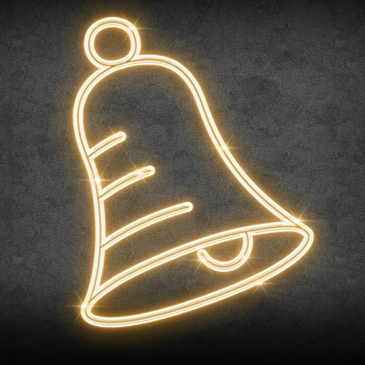 Easy Fix 2D LED svetelný dekor zvon, 80 × 110 cm, teplá biela, dekor pre verejné osvetlenie, hliník