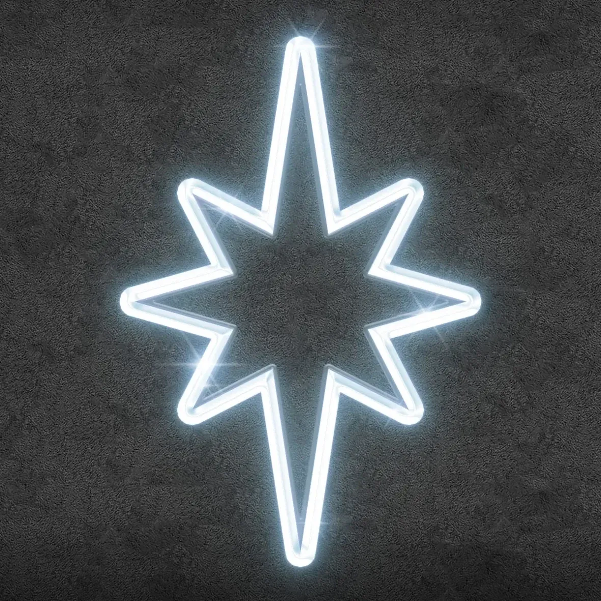 Easy Fix 2D LED svetelná hviezda na vrchol stromčeka, 60 × 180 cm, ľadovo biela, 3D tlač