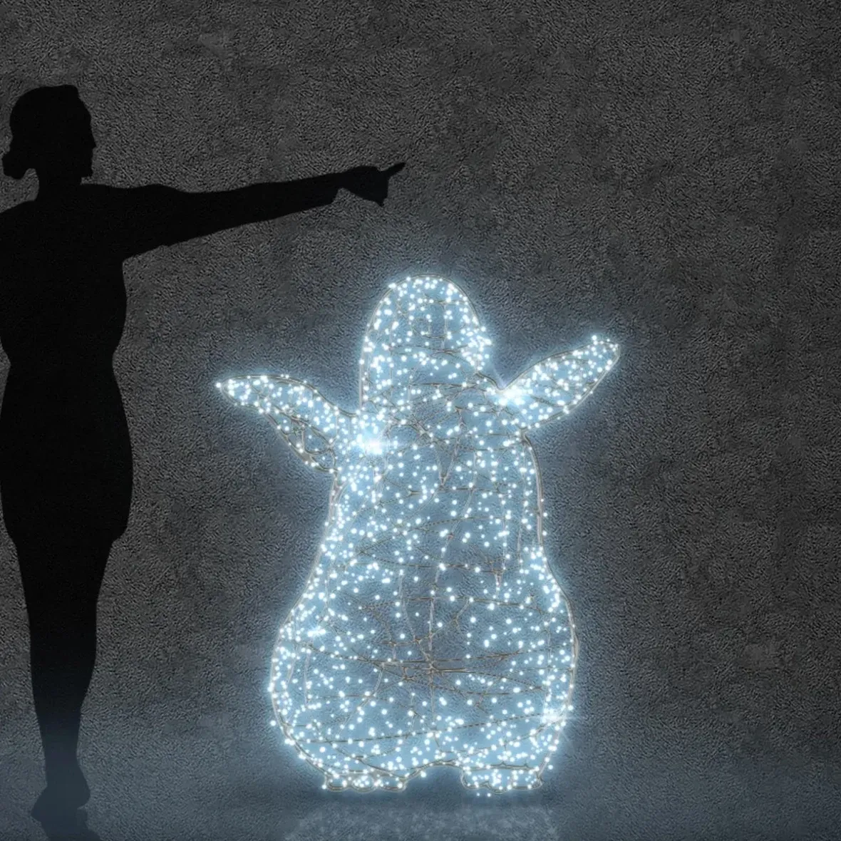 Eco Fix 3D LED svetlo tučniak 120 cm, studená biela s bleskom, hliník