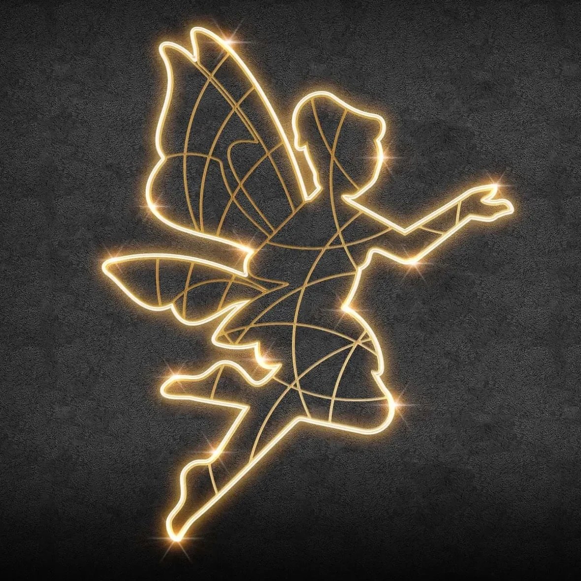 Easy Fix 2D LED svetelná víla II, 145 × 185 cm, teplá biela, stojaca, 3D tlač