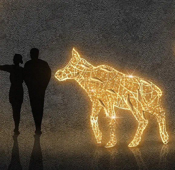 Eco Fix 3D LED osvetlené losie teľa, WS2A, 210 × 240 × 55 cm, hliník
