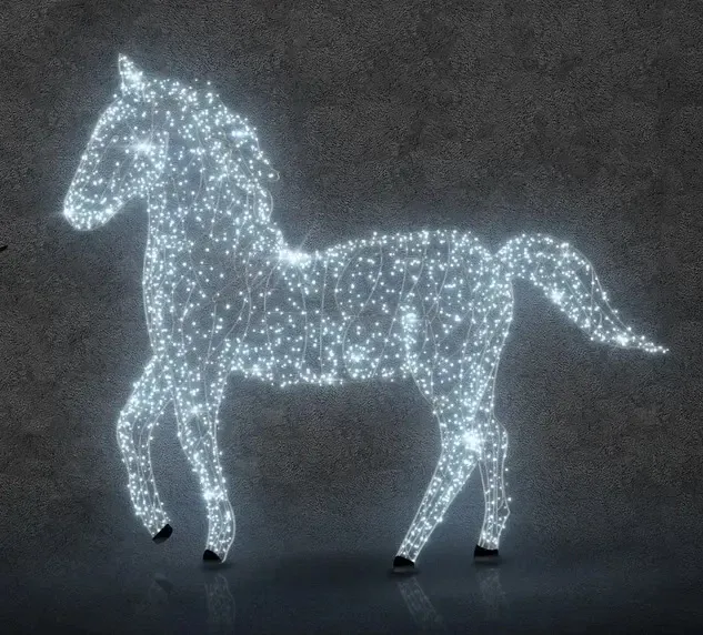 Svetelný kôň Eco Fix 3D LED s otočnou hlavou, 250 cm, ľadovo biely, hliník