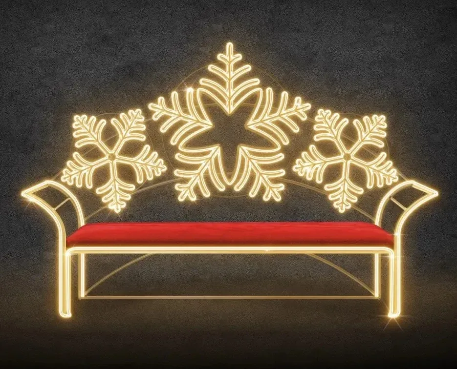 Svetelná lavica Eco Fix 3D LED 210 × 160 × 50 cm, teplá biela, 36 V
