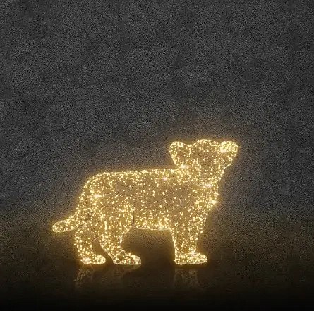 Eco Fix 3D LED svetelný lev, 80 cm, teplá biela, hliník