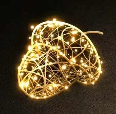 Eco Fix 3D LED svetlo na žaluď, 80 cm, teplá biela, hliník