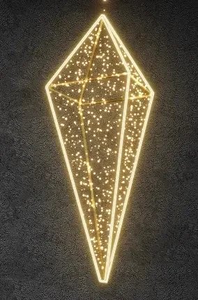 3D LED svetelný kryštál 100 × 27 cm, teplá biela, 230 V, 27,5 W, 3,2 kg