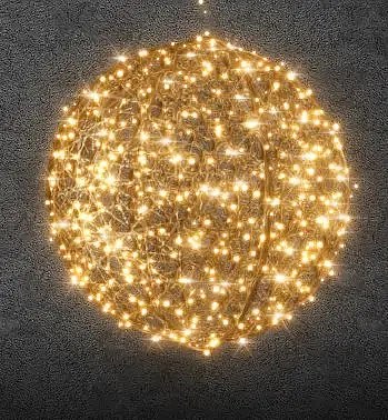 Eco Fix 3D LED svetelná guľa zo sklenených vlákien Ø 100 cm zlatá, teplá biela, 36 V