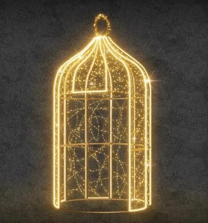Svetelná klietka LED, 150 x 363 cm, teplá biela, 36 V, 149 W, zo 6 dielov