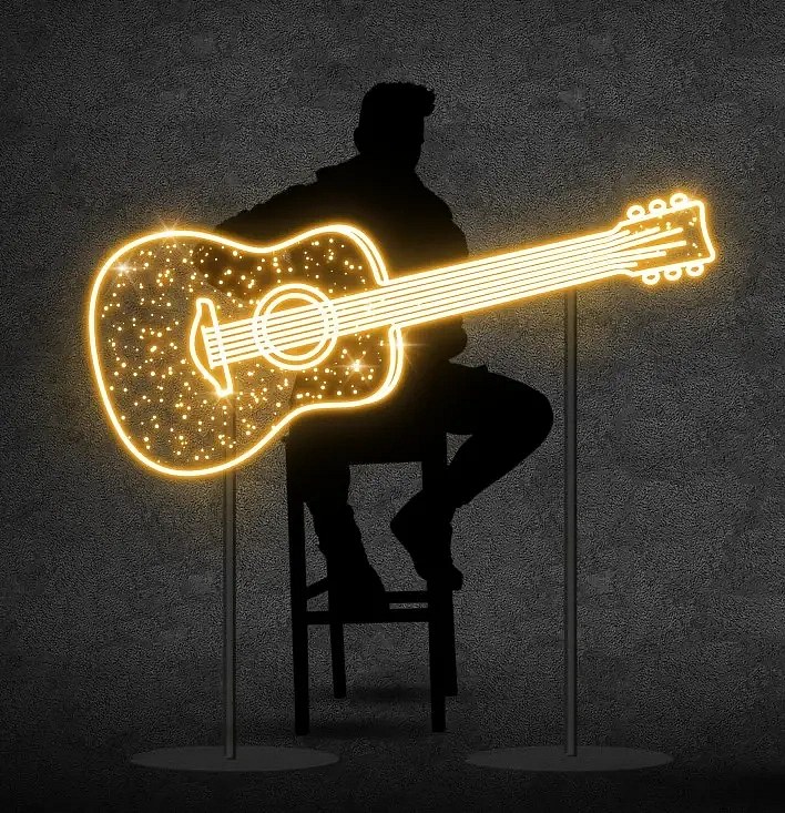 Eco Fix 2D LED svetelná gitara, teplá biela, hliník