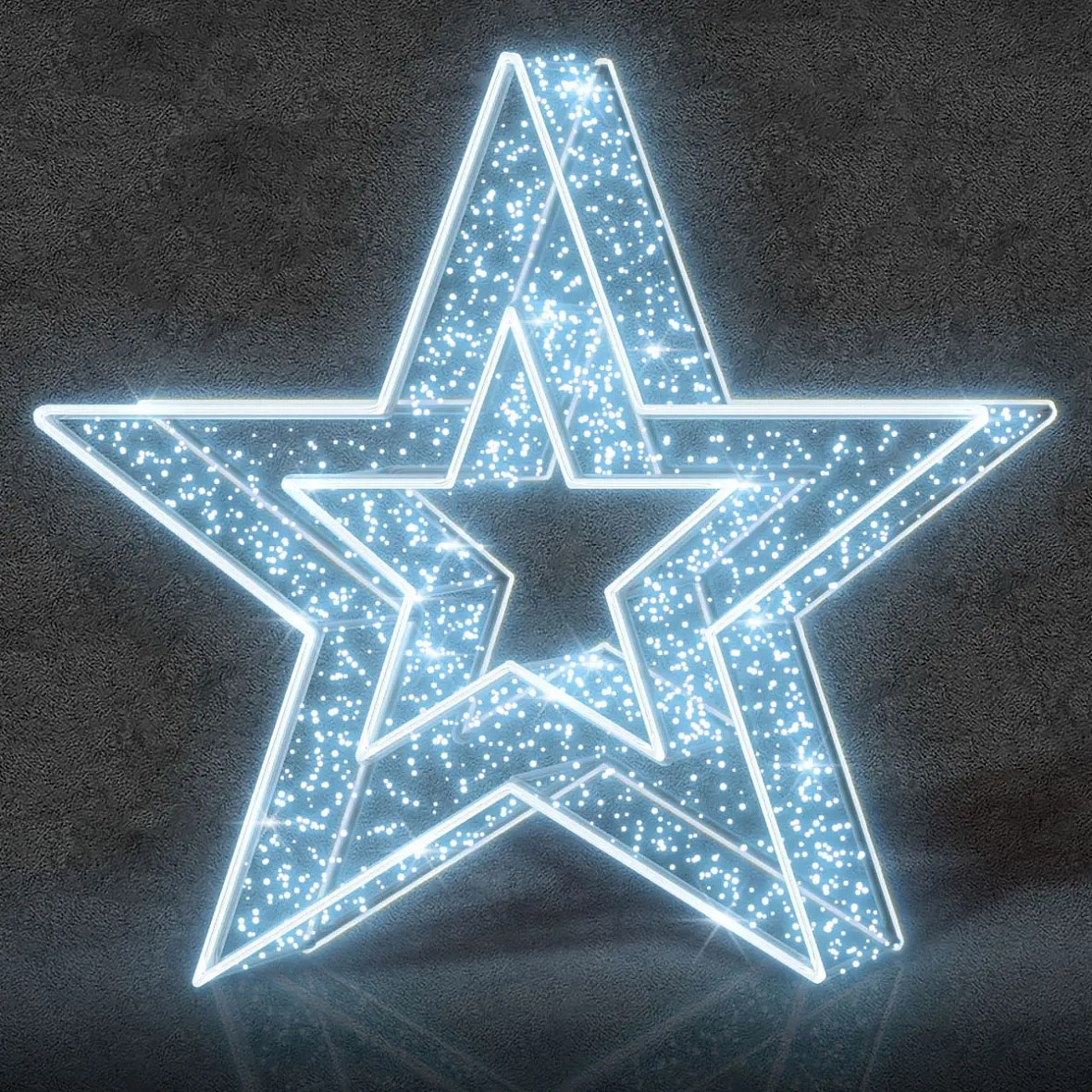 Easy Fix 3D LED svetlo s hviezdou Ø 200 cm, ľadovo biela, hliník